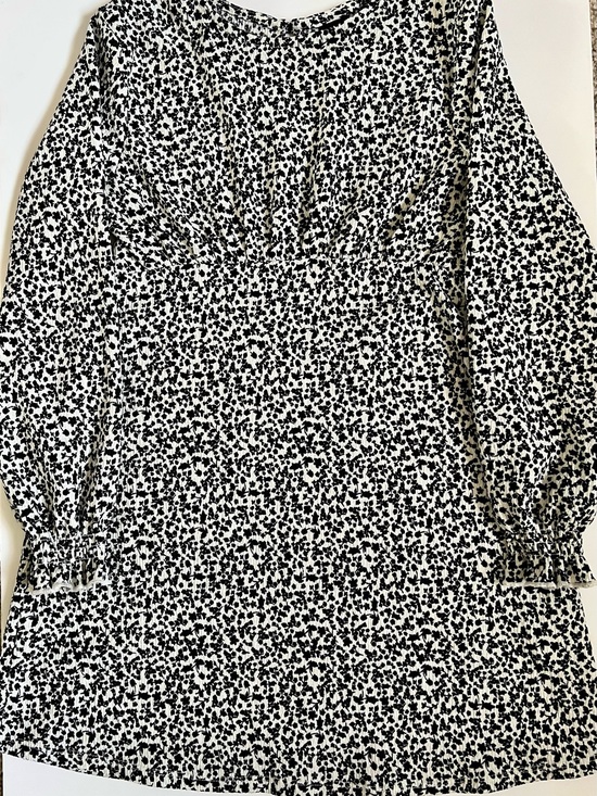 art class Other - Girls art class Black and White Floral-Print Long Sleeve Smock Dress